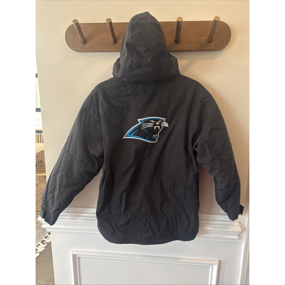Vintage 90s Carolina Panthers Reebok on Field Coat Jacket Y2K L 14-16‎ Black
